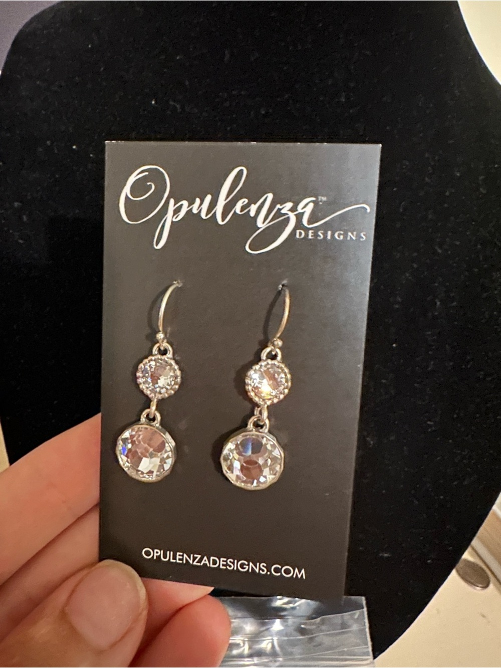 Silver Clear Opulenza Earrings